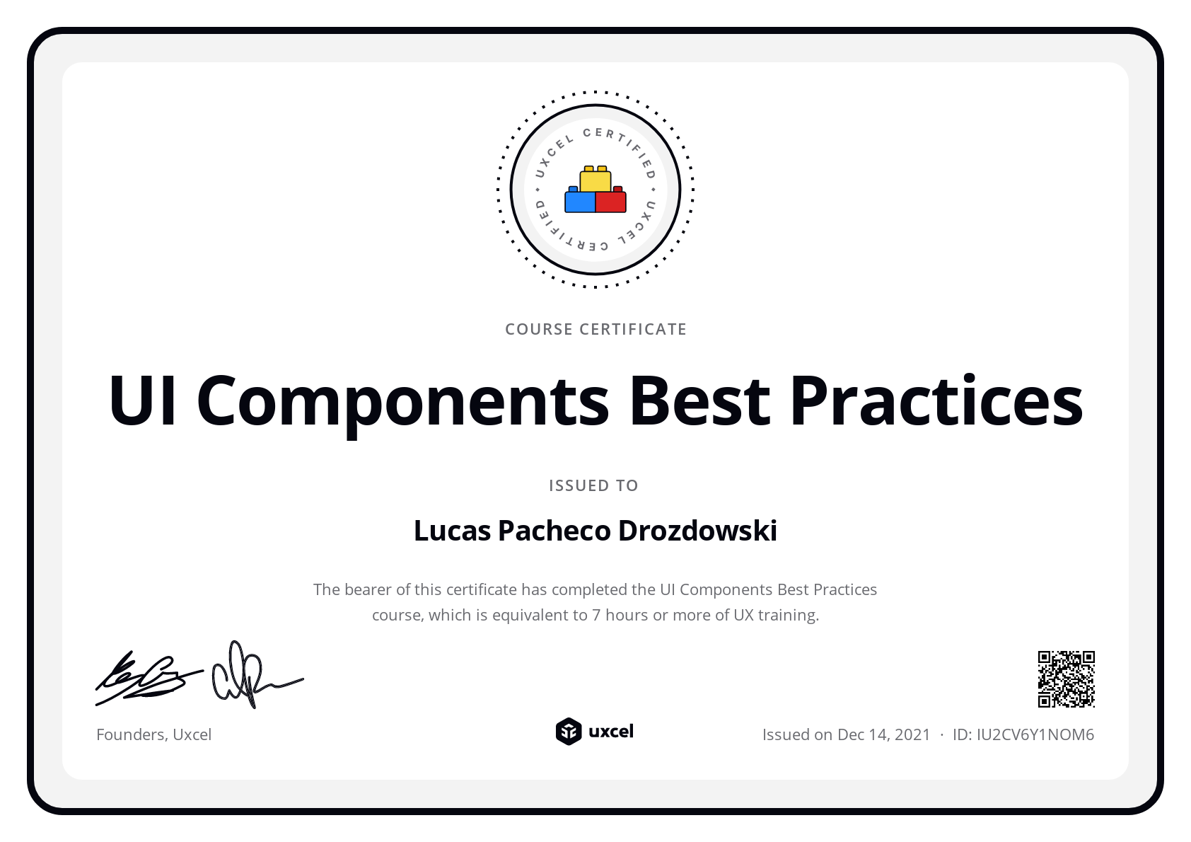 Lucas Pacheco Drozdowski's certificate